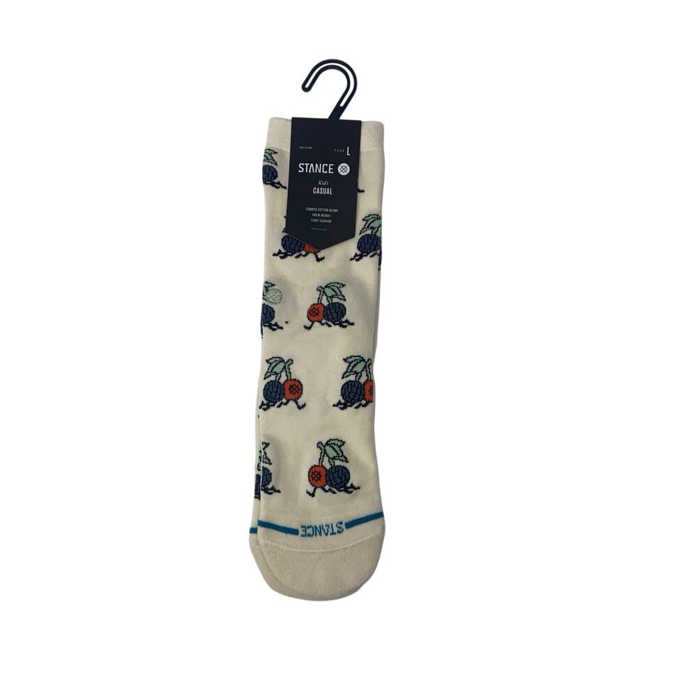 Stance Youth Kids Cherry Blackberry Ivory Crew Socks Multicolor Size L